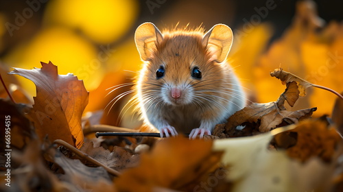 Adorable Hamsters Chipmunks Playing in Autumn Park