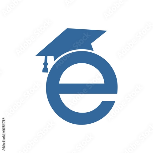 letter e graduation logo icon