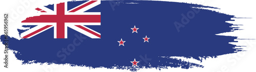 Obraz na płótnie New Zealand flag on brush paint stroke. w salonie