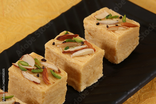 Dodha Barfi or Doda barfi, Prepaired with sprouted wheat, Indian Trational Sweet photo