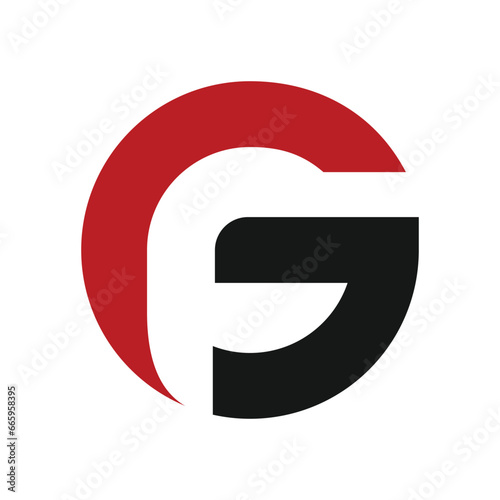 letter G F logo icon