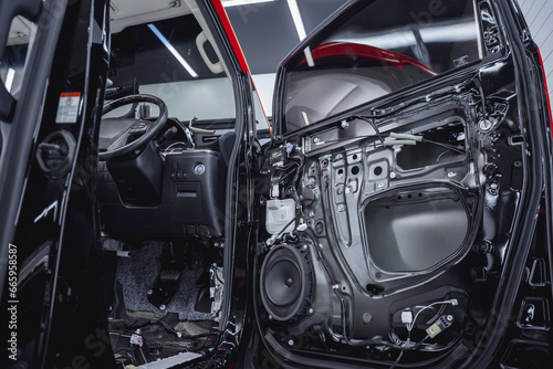 Soundproofing material and deadener inside car interior