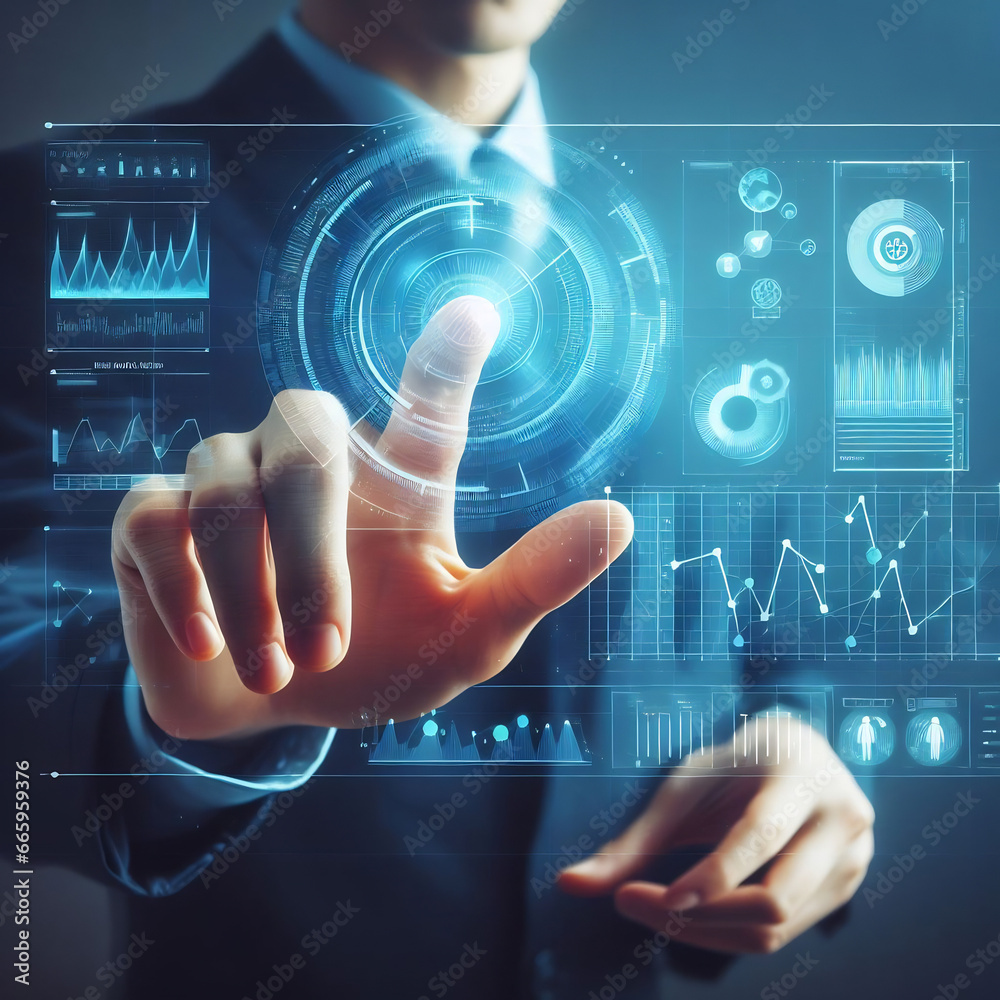 hand pushing a button on a touch screen interface hand pushing a button on a touch screen interface