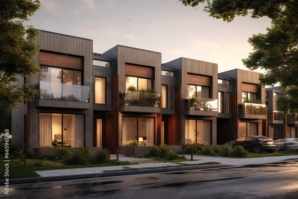 Stylish townhouses, contemporary homes set in the heart of the city. These private residences redefine urban living, offering a glimpse into the world of real estate architecture.