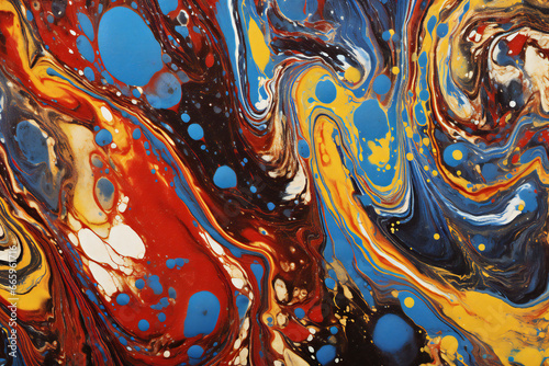 Marbling art patterns as abstract colorful background, closeup of photo