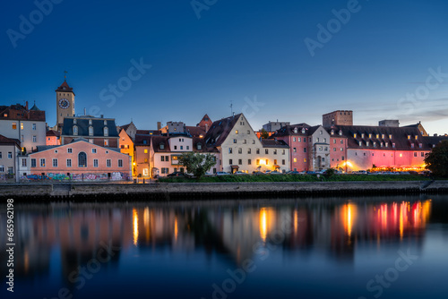 Regensburg cityscape during blue hour © manfredxy