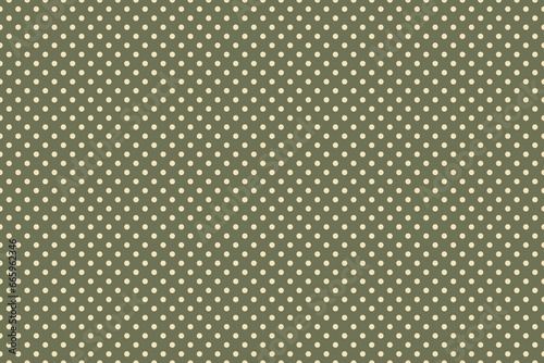 Seamless pattern in yellow polka dots on a green background. seamless circles for printing or clothing