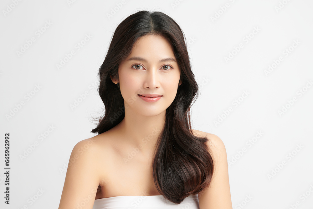 Beautiful young asian woman with clean fresh skin on white background, Face care, Facial treatment, Cosmetology, beauty and spa, Asian women portrait. Beautiful young asian woman with clean fresh skin on white background, Face care, Facial treatment, Cosmetology, beauty and spa, Asian women portrait.