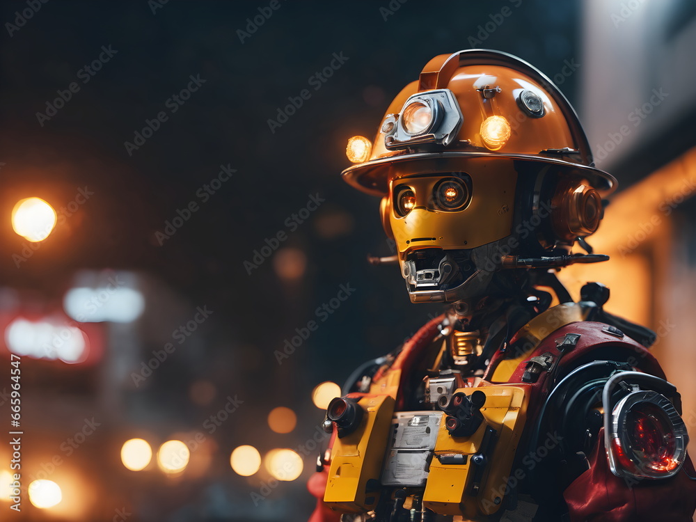 Fototapeta premium humanoid fireman