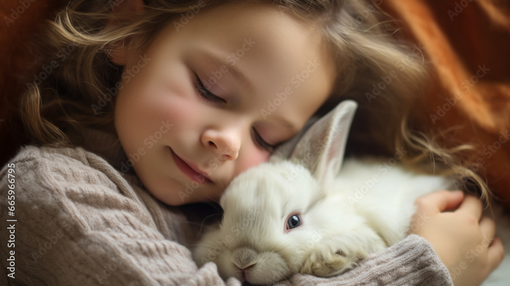copy space, stockphoto, cute little child cuddling a cute rabbit. Love and affection between a cute rabbit and a young child. Beautiful design for a calendar. copy space, stockphoto, cute little child cuddling a cute rabbit. Love and affection between a cute rabbit and a young child. Beautiful design for a calendar.