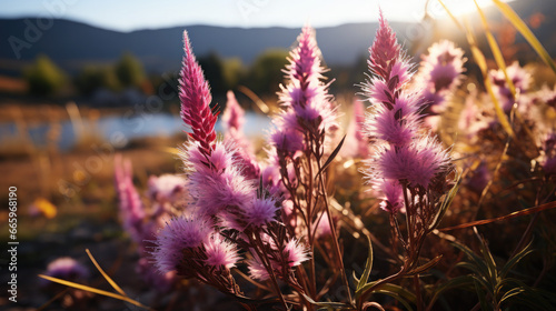 Liatris spicata Spectrum: The Colorful World of Gayfeather - Generative AI photo