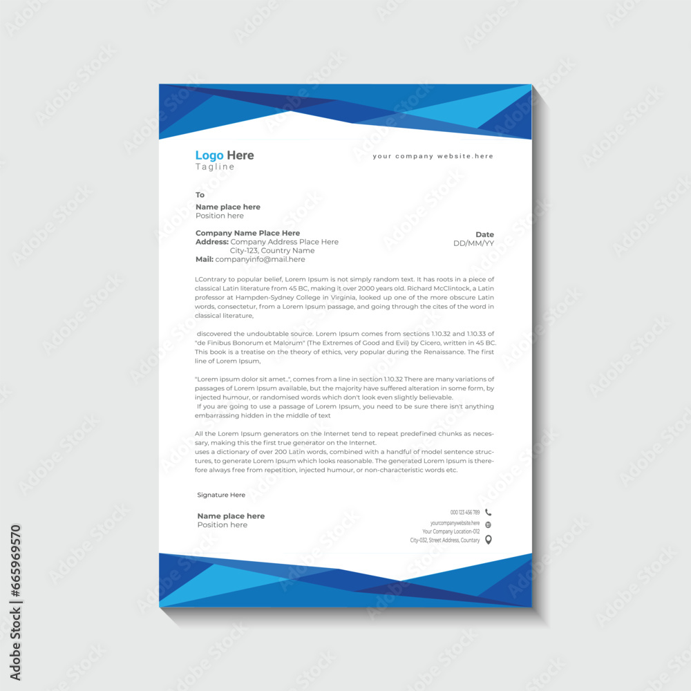 Modern and business letterhead design template