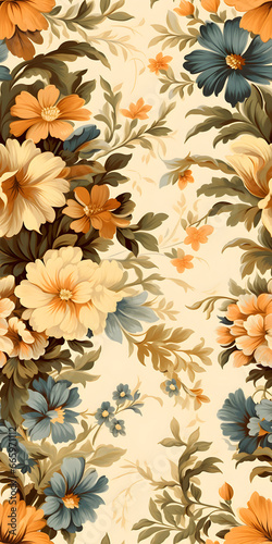 Seamless flower pattern wallpaper design