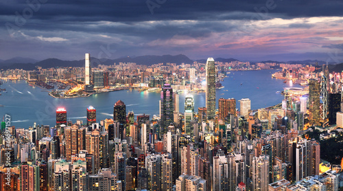 Photography China - Hong Kong cityscape at night