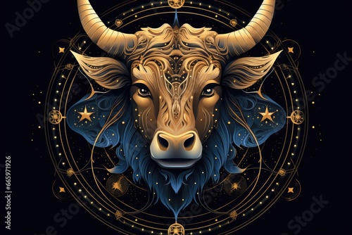 Zodiac Taurus Symbol astrological animal Taurus the bull star sign © PinkiePie