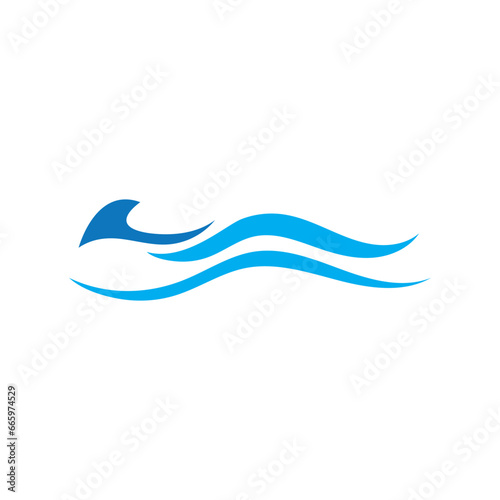 water wave logo, beach waves, sea, vector design