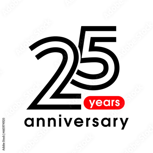 25 years anniversary vector icon, logo. Graphic design element