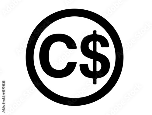 Canada dollar silhouette vector art white background