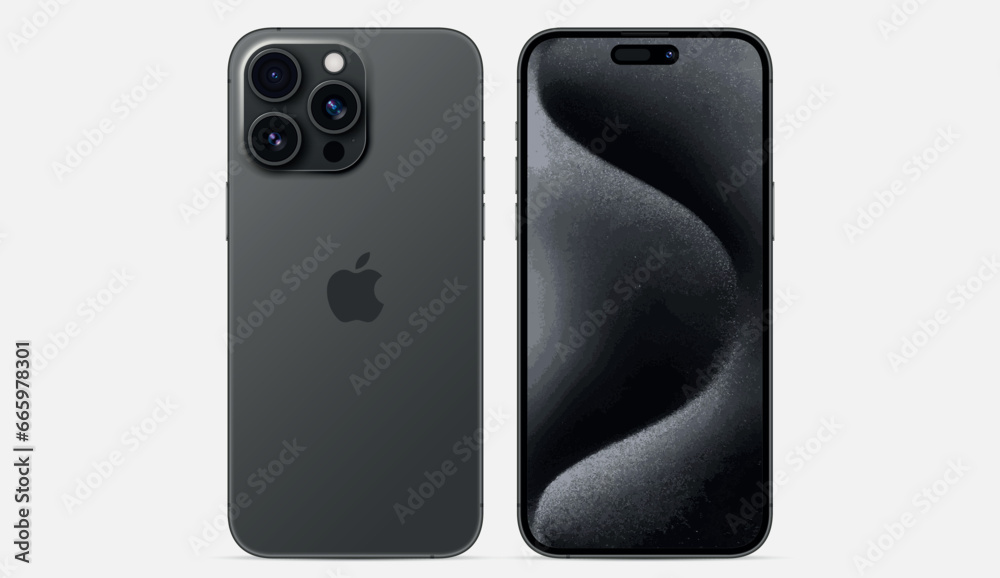 NHA TRANG, VIETNAM - October 22, 2023: Hyper realistic mockup iPhone 15