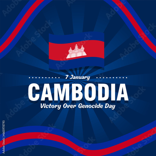 Happy Victory Over Genocide Day Cambodia illustration vector background. Vector eps 10