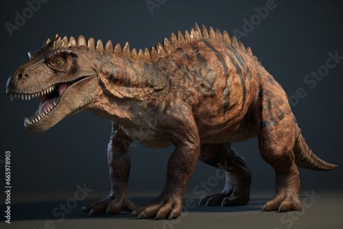 3D-rendered carnotaurus dinosaur. Generative AI © Percival