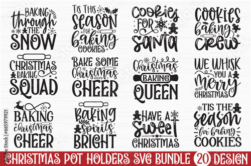 Christmas pot holders svg bundle 