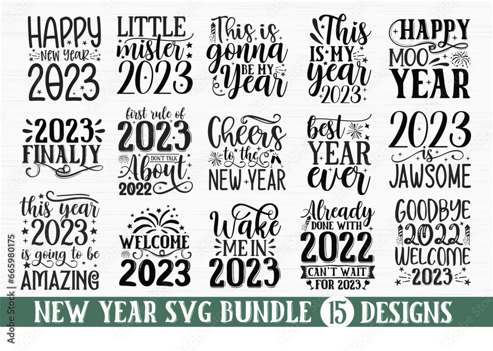 Fototapeta premium New year SVG Design Bundle