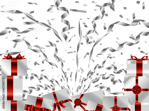 プレゼント箱8、テープ吹雪1