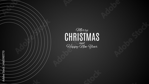 Merry Christmas and Happy New Year background, greeting card, poster, holiday cover. beautiful modern flat line art style. Xmas decoration.