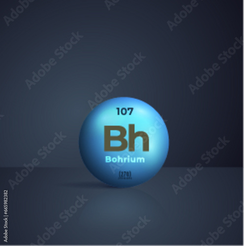 Periodic Table Element Bh Bohrium Illustration