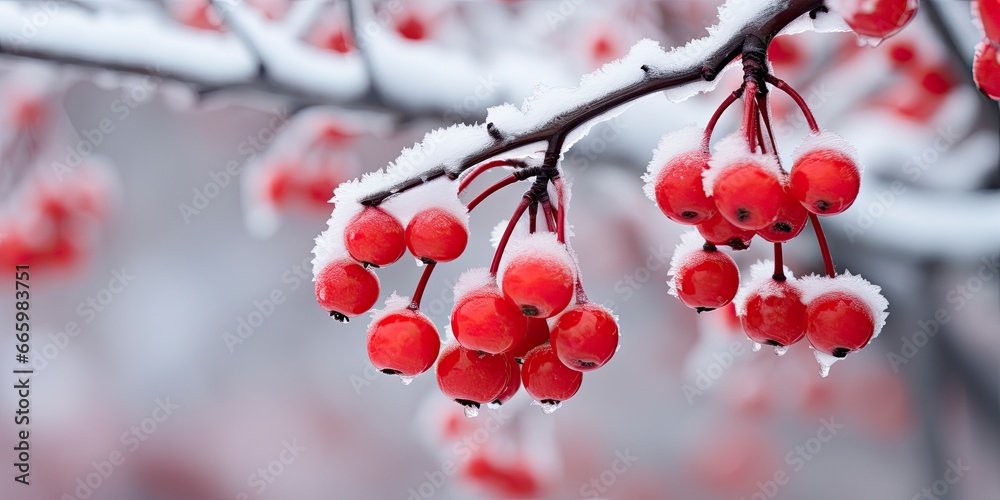 Macro photography of berries in winter. Macro photography of berries in winter.