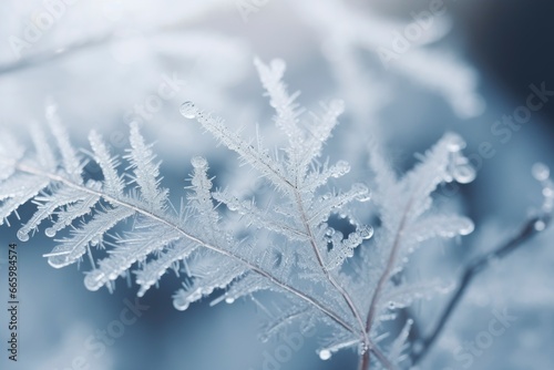 Macro photography of plants in frost. © Andrey