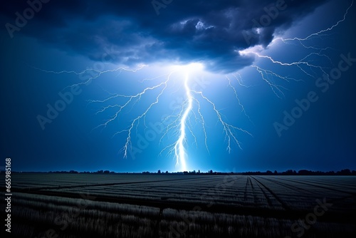 Captivating Thunder and Lightning Illuminating the Night Sky with Dramatic Energy