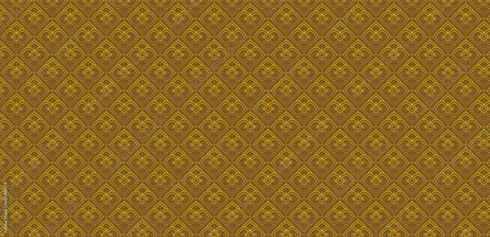 Decorative Line Thai gold seamless pattern