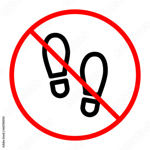 Do not walk or stand here line icon