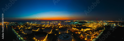Photography Panorama view of oil tanker