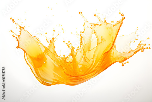 Fresh Orange juice splash water on white background