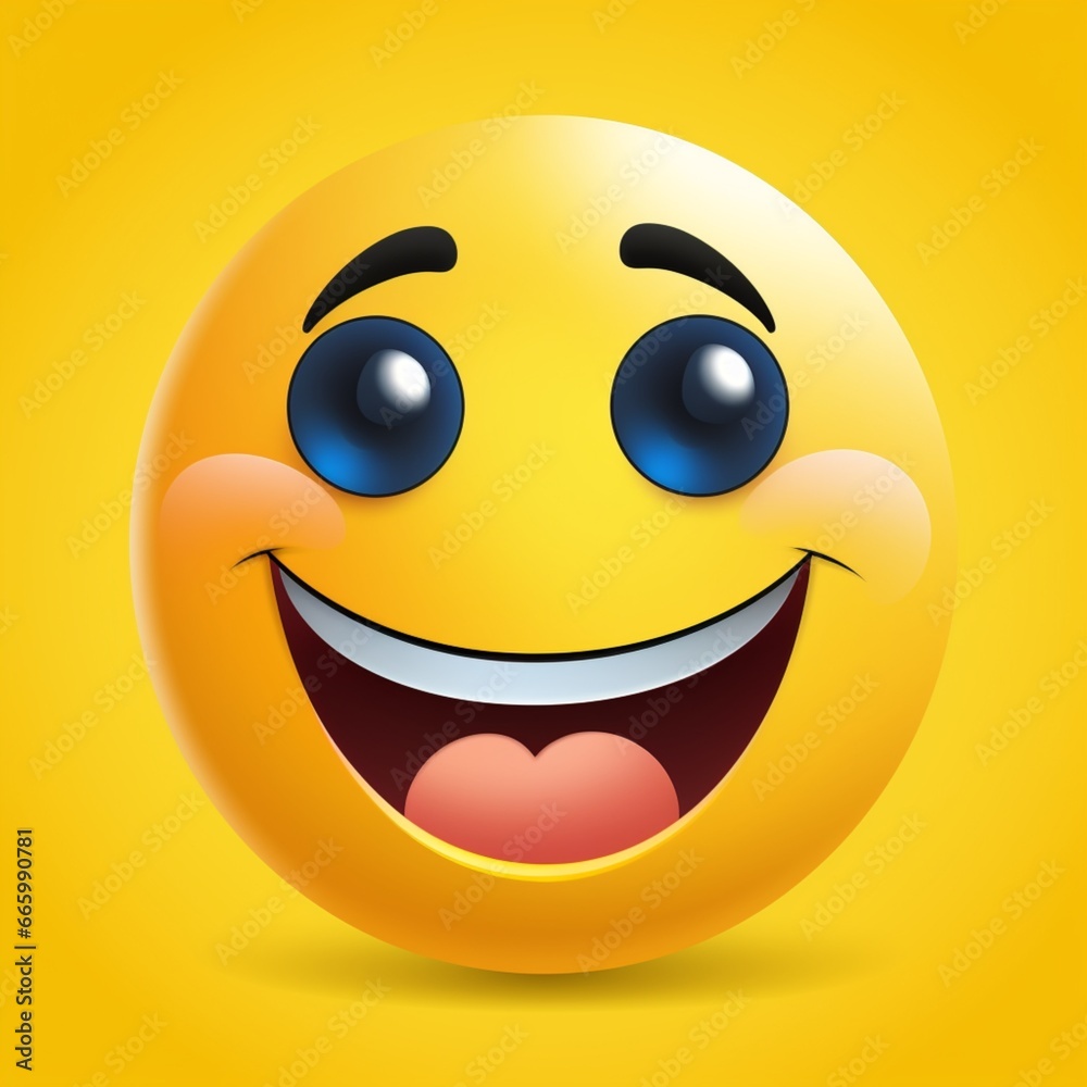 Fototapeta premium happy smiley face with smile generated by AI