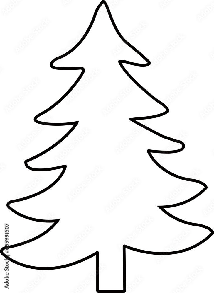 Obraz premium Christmas tree outline