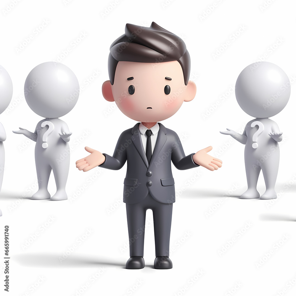3d people businessman have no idea 3d people businessman have no idea
