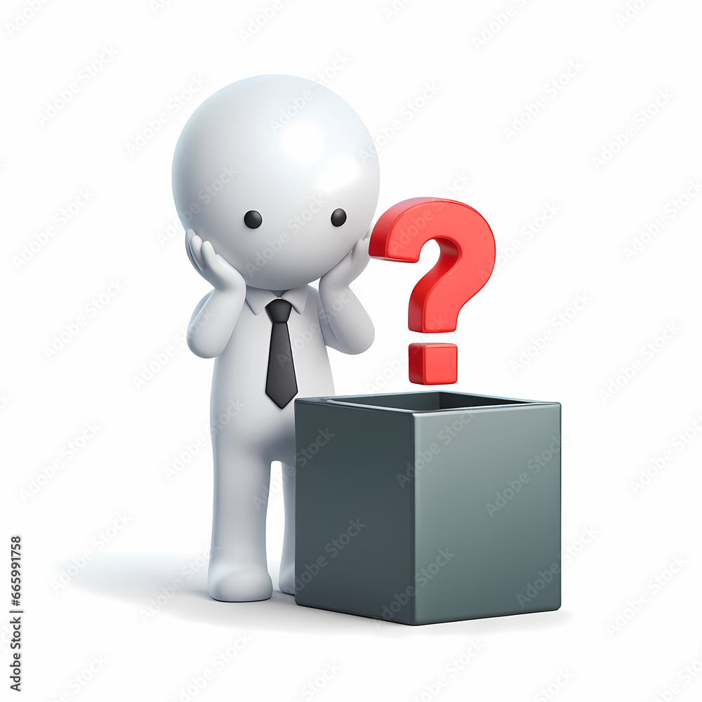 3d man with question mark. Realistic 3d high quality isolated render 3d man with question mark. Realistic 3d high quality isolated render
