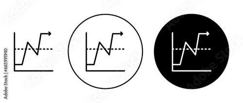 Average icon set in black. standard curve average vector sign for Ui designs. photo