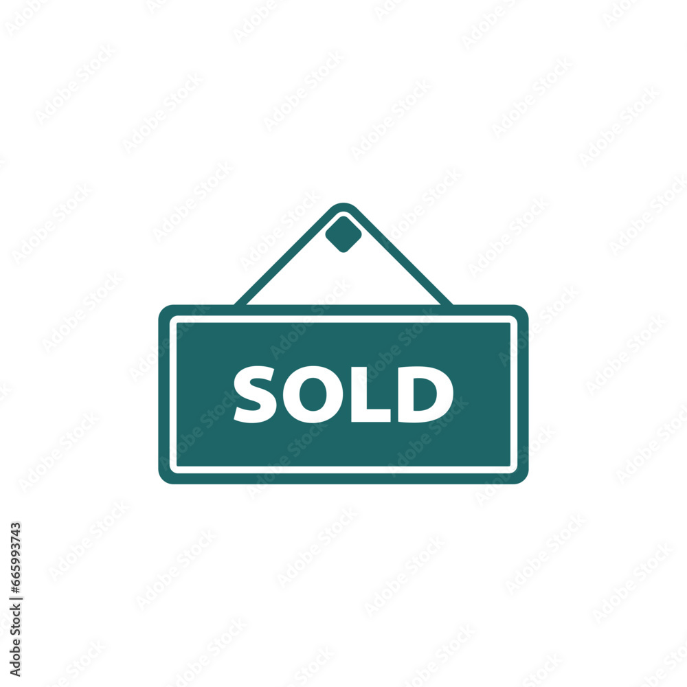 Real estate banner icon in flat style. Sale label vector illustration on isolated background. Sold sign business concept. Real estate banner icon in flat style. Sale label vector illustration on isolated background. Sold sign business concept.