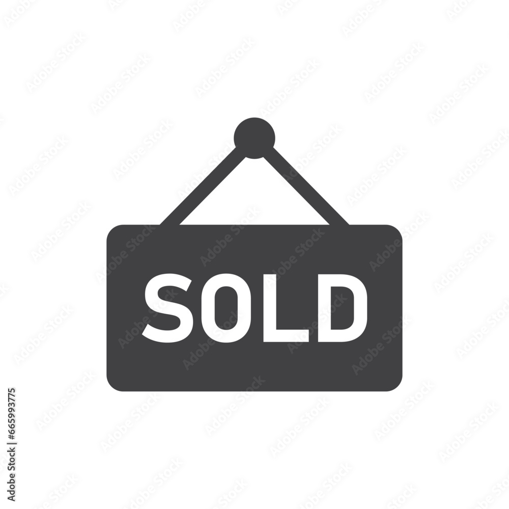 Real estate banner icon in flat style. Sale label vector illustration on isolated background. Sold sign business concept. Real estate banner icon in flat style. Sale label vector illustration on isolated background. Sold sign business concept.