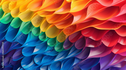 Abstract wave structure in rainbow colors, generated with ai
