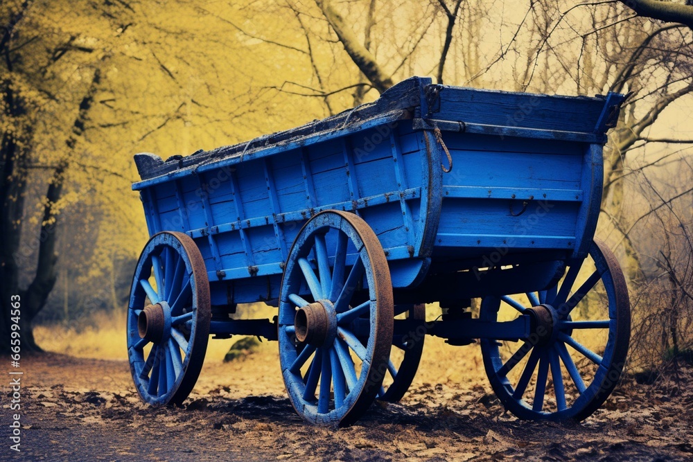 Wagon in blue color. Generative AI