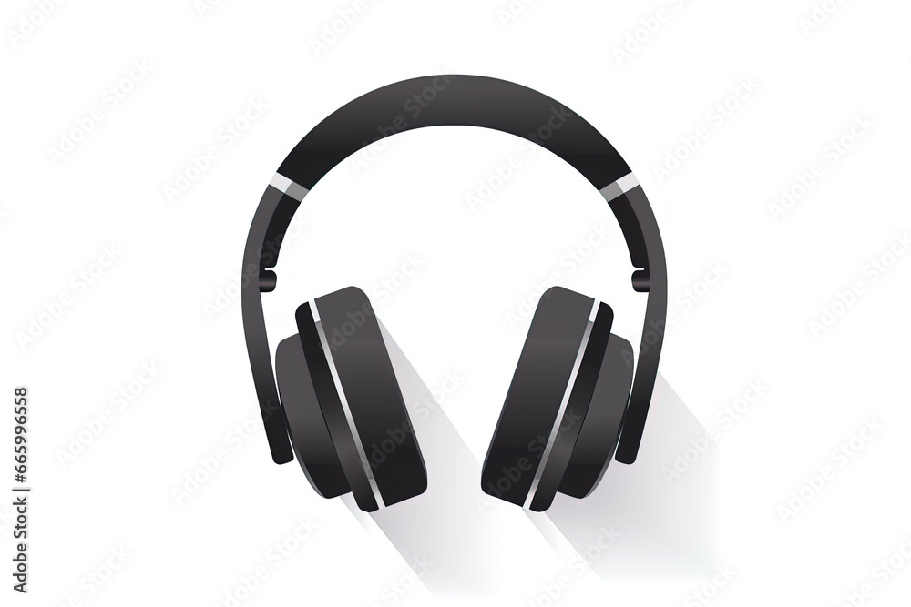 Headphones icon in flat design style vector Illustration Headphones icon in flat design style vector Illustration
