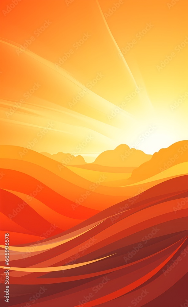 Fototapeta premium Nature's Majesty, Breathtaking Landscape Vector Illustration, Ideal for Showcasing the Beauty of the Natural World, by Generative AI.
