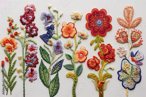flower thread embroidery photo