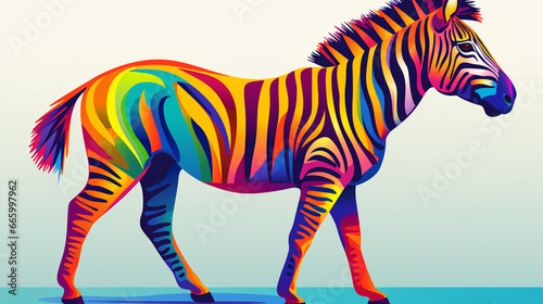 zebra vector illustration zebra pattern colors generate AI
